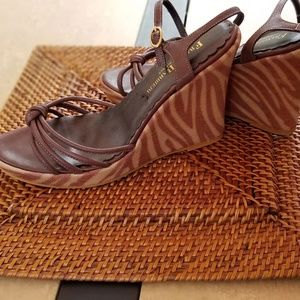 Animal print wedge sandals